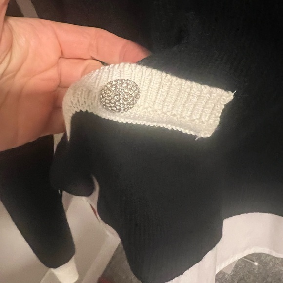 Karl Lagerfeld Black Sweater with White Bow Detail - Picture 5 of 7